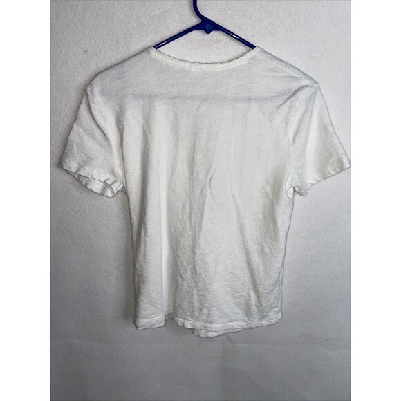 Gap White Cotton  Wrap-Front Short Sleeve Top Shirt Sz Small - Picture 7 of 7